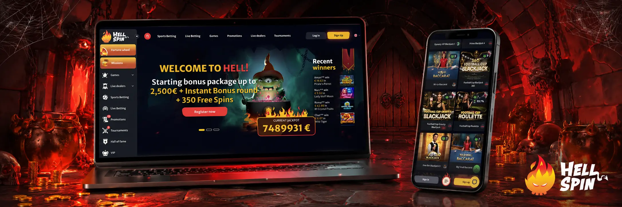 Registrácia a prihlásenie do HellSpin